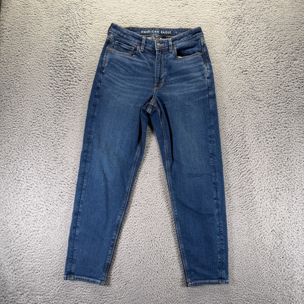 American Eagle Outfitters Jeans Women's 6 Blue Cotton Denim Mom Faded Stretch
